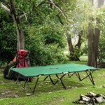 Lit de camp pliable double 2 personnes 193 x 125 x 40 cm polyester oxford m�tal vert
