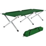 Lit de camp pliable xl 190cm + housse vert 2008037