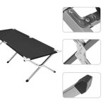 Lit de camping pliable en tissu - charge max 150 kg - 190cm - noir - belfoyer Lit de camping pliable en tissu - charge max 150 kg - 190cm - noir - belfoyer