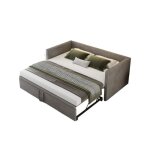 Lit capitonn - dreammespace - canap - lit extensible multifonctionnel - sommier  lattes - gris