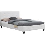 Lit simple pour adulte marlon avec sommier 120x190 cm 1 place et demi / 1 personne tte et pied de lit ...