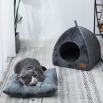 Lit pour chat - maison pour chat - modèle l - coussin amovible - doux et auto - chauffant - triangulaire ... Lit pour chat - maison pour chat - modèle l - coussin amovible - doux et auto - chauffant - triangulaire ...