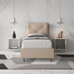 Lit coffre 1 place - appia - 80x200 - gris - blanc