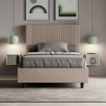 Lit coffre 1 place et demi goya 120x190 avec sommier relevable taupe