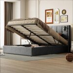 Lit coffre 160 x 200 avec sommierlit 2 personnes avec lampes de lecturelit 160x200 avec � latteslit rembourr� ...