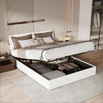 Lit coffre 160x200 avec sommier - pergar - lit double avec usb - lit hydraulique avec rangement sous ...