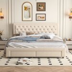 Lit coffre 180x200 avec 2 tiroirs ? cadre de lit rangement avec sommier ? 2 places ? lit rembourr� pour ...