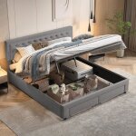 Lit coffre 180x200 lit 180x200 avec sommier avec 2 tiroirs lit double lit rembourr� cadre de lit lit ...