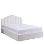 Lit coffre doha 2 places 160x200 cm blanc doudou sommier coffre intégré Lit coffre doha 2 places 160x200 cm blanc doudou sommier coffre intégré