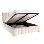 Lit coffre anton 140 x 190 cm avec sommier  lattes relevable crme