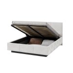 Lit coffre aveiro 140 x 190 cm avec sommier � lattes relevable blanc