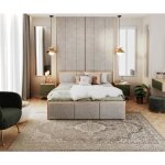 Lit coffre barcelona 140 x 190 cm - chêne - gris clair - sommier à lattes relevable Lit coffre barcelona 140 x 190 cm - chêne - gris clair - sommier à lattes relevable