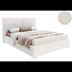 Lit coffre bedretti 140 x 190 cm - tissu bouclette - avec sommier à lattes relevable blanc Lit coffre bedretti 140 x 190 cm - tissu bouclette - avec sommier à lattes relevable blanc