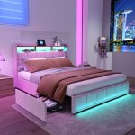 Lit coffre capitonn� 160x200 avec ledlit rembourr� avec 4 tiroirlit 2 personneslits pour adulte coffrebeigelin ...