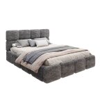 Lit coffre delicato 140 x 190 cm avec sommier � lattes relevable noir