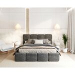 Lit coffre delicato 160 x 200 cm avec sommier � lattes relevable noir