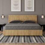 Lit coffre demas avec t�te de lit - demas - lit double - naturel - blanc