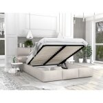 Lit coffre denver 140x190 - sommier inclus crme