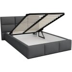 Lit coffre denver 140x190 - sommier inclus gris fonc