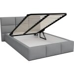 Lit coffre denver 140x190 - sommier inclus gris clair