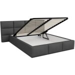 Lit coffre denver 160x200 - sommier inclus gris fonc