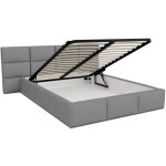 Lit coffre denver 160x200 - sommier inclus gris clair