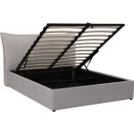 Lit coffre double megeve 140 x 200 cm - gris