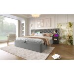 Lit coffre hydraulique 180x200 cm avec tables de chevet evryae