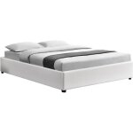 Lit kennington - structure de lit blanc avec coffre de rangement intégré - 160x200 cm Lit kennington - structure de lit blanc avec coffre de rangement intégré - 160x200 cm