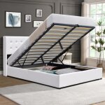 Lit coffre - king of dreams - 120x190 cm - t�te de lit capitonn�e - montage rapide - pvc simili