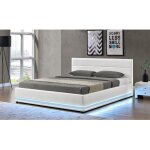 Lit led avec coffre anastasia - 140 x 190 cm - blanc Lit led avec coffre anastasia - 140 x 190 cm - blanc