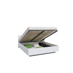 Lit coffre lima 140 x 190 cm avec sommier  lattes relevable blanc