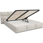 Lit coffre miami 160 x 200 cm avec sommier à lattes relevable beige Lit coffre miami 160 x 200 cm avec sommier à lattes relevable beige