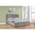 Lit avec coffre de rangement cosmos matelass� en tissu gris 160 x 200 cm