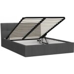 Lit coffre rino 160 x 200 cm - sommier inclus gris fonc