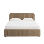 Lit coffre simi velours marron 160x200 sommier inclus Lit coffre simi velours marron 160x200 sommier inclus