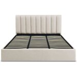 Lit coffre songe + sommier tissu beige 180cm