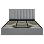 Lit coffre songe + sommier velours argent 180cm