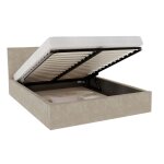 Lit coffre tulsa 160x200 cm - sommier inclus beige clair Lit coffre tulsa 160x200 cm - sommier inclus beige clair