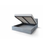 Lit coffre vegas 160 x 200 cm avec sommier  lattes relevable gris clair