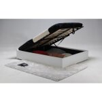 Lit coffre - weber industries - torino - 140x190 cm - blanc - sommier  lattes multiplis