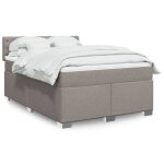Lit complet - maison exclusive - sommier � lattes - matelas ressorts ensach�s 160x200 - tissu taupe