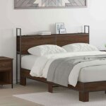 Lit complet - meuble et sommier et matelas vidaxl headboard de rangement avec station de charge ch�ne ...