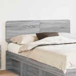 Lit complet - meuble et sommier et matelas vidaxl t�te de lit gris sonoma 160 cm bois ding�nierie