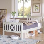 Lit dado simple - libert - 90 x 200 cm - bois pin massif - tte de lit en x - 120 kg max