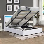 Lit d�houssable 140x190 - king of dreams - t�te de lit led - montage rapide - design moderne - 12 lattes ...