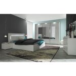 Lit design 160 x 200 avec led + 2 chevets panarea couleur blanc. Lit design 160 x 200 avec led + 2 chevets panarea couleur blanc.