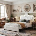 Lit double 140x200cm - grand tiroir en pied - led design - t�te de lit r�glable - sommier inclus - simili ...