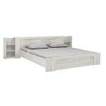 Lit double adulte eden - 180x200 cm bois et ch�ne blanchi - 1 tiroir - gami