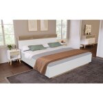 Lit double en bois 180x200 avec sommier � lattes evryae